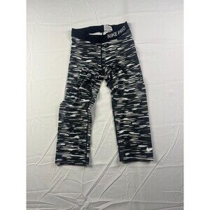 Nike Dri Fit Pro Haze Leggings Womens Size Small Compression Capri Black Stretch